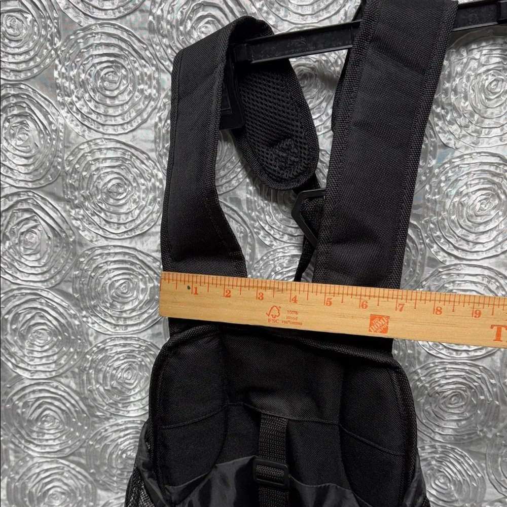 Top Paw Dog Carrier Backpack in Black and Gray with Red Trim
